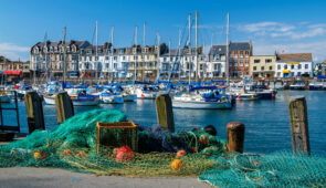 Moored yachts and sailing boats in the harbour of Ilfracombe, Devon