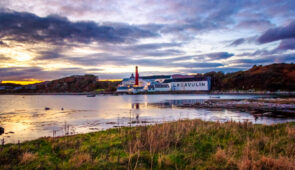 Sunset over Lagavulin Distillery, Islay