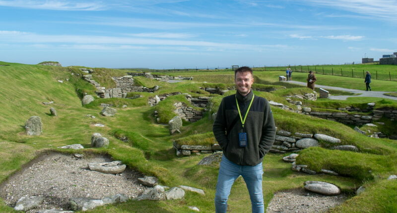 Scott from the Absolute Escapes team exploring Jarlshof, Shetland