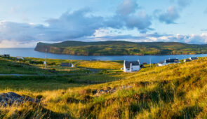 White painted houses, Isle of Skye