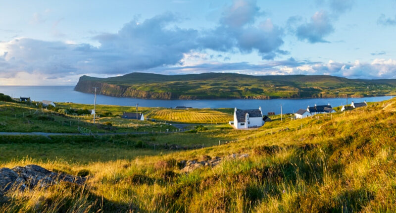 White painted houses, Isle of Skye