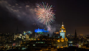 Fireworks from Edinburgh Castle during the Royal Edinburgh Military Tattoo