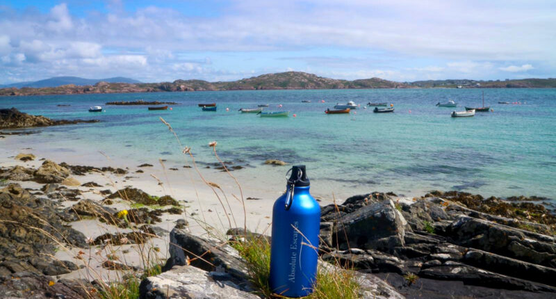 Absolute Escapes water bottle on Iona
