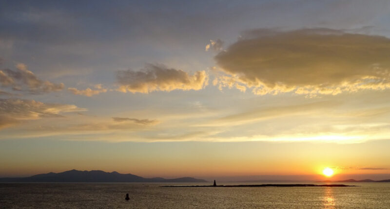 Sunset from the ferry to Arran