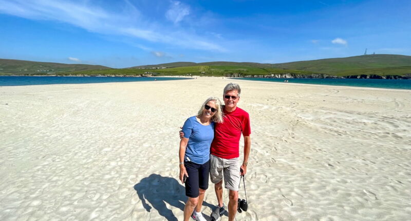 Absolute Escapes clients at St Ninian's Isle beach (credit - Poul Møller)