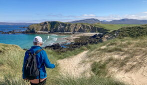 Our client exploring Faraid Head (credit - Peter Wade)