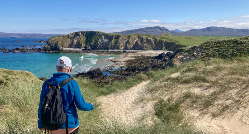 Our client exploring Faraid Head (credit - Peter Wade)