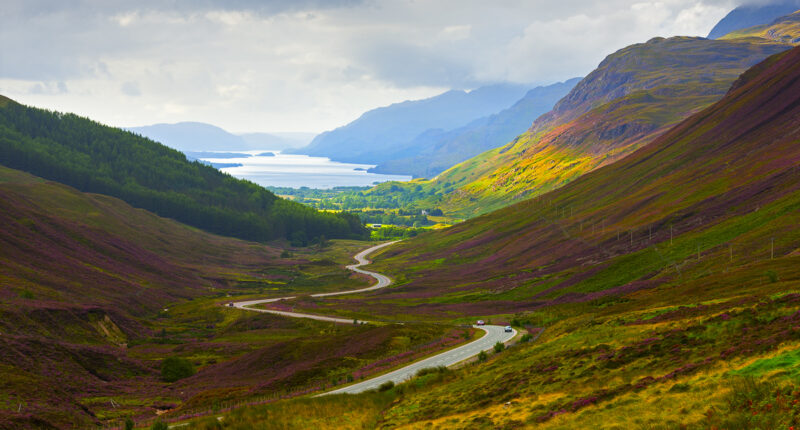 View down Glen Docherty to Loch Maree