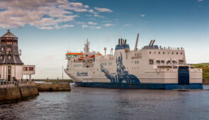 Northlink ferry leaving harbour