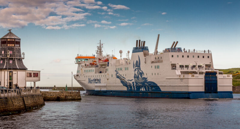 Northlink ferry leaving harbour