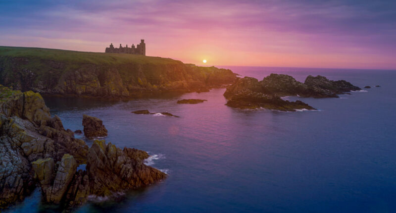 Sunrise at New Slains Castle