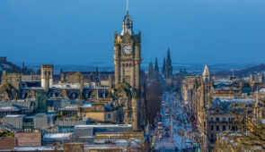 View of Princes Street in Edinburgh