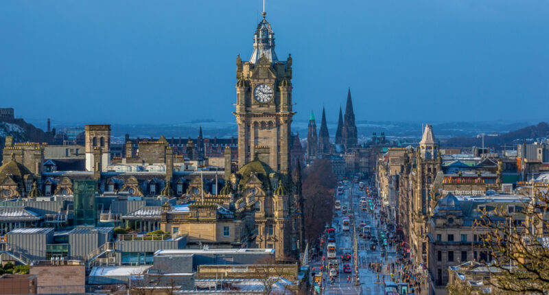 View of Princes Street in Edinburgh