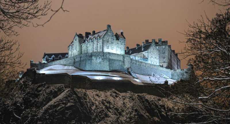 Edinburgh Castle in winter