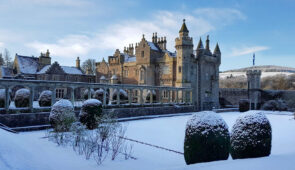Abbotsford House in the snow