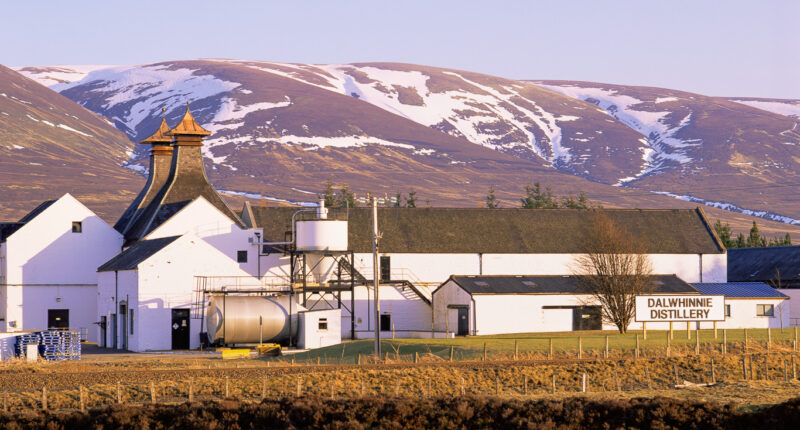 Dalwhinnie Distillery in the Highlands