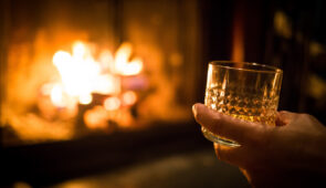 Single malt whisky by the cosy fire