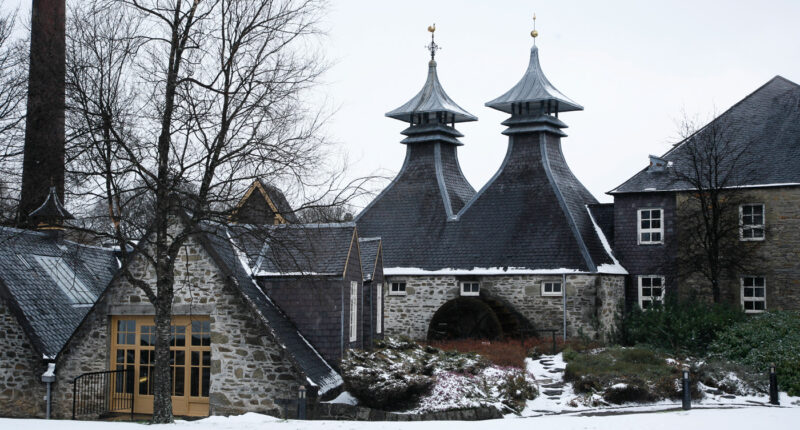 Strathisla Distillery in the snow