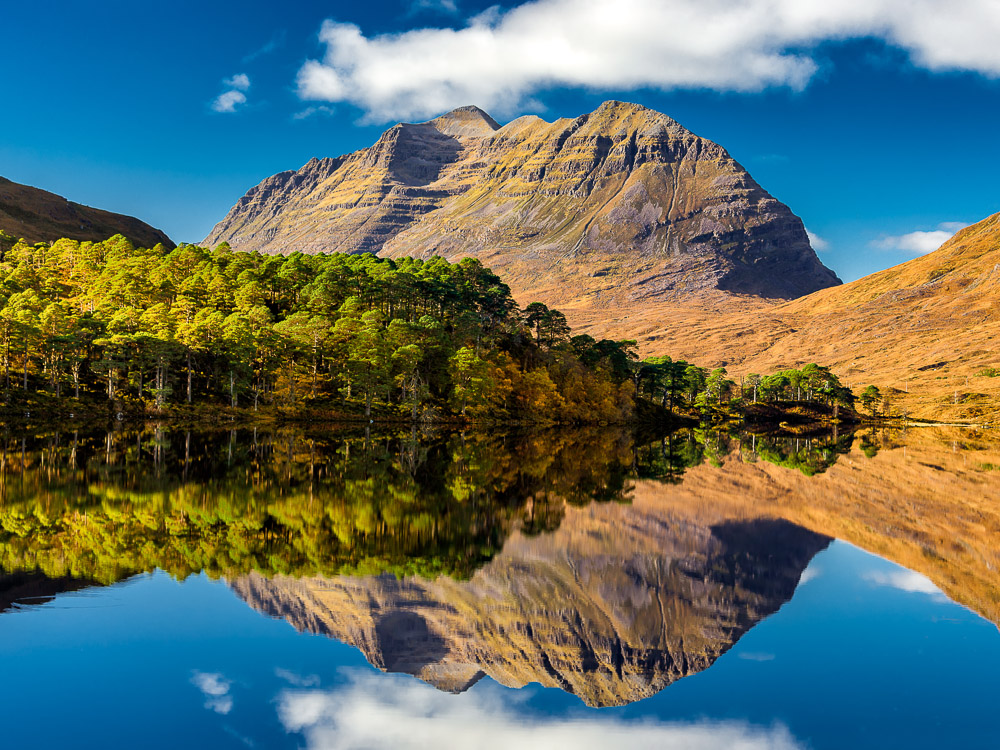 Reflection of Liathach in Torridon Hills