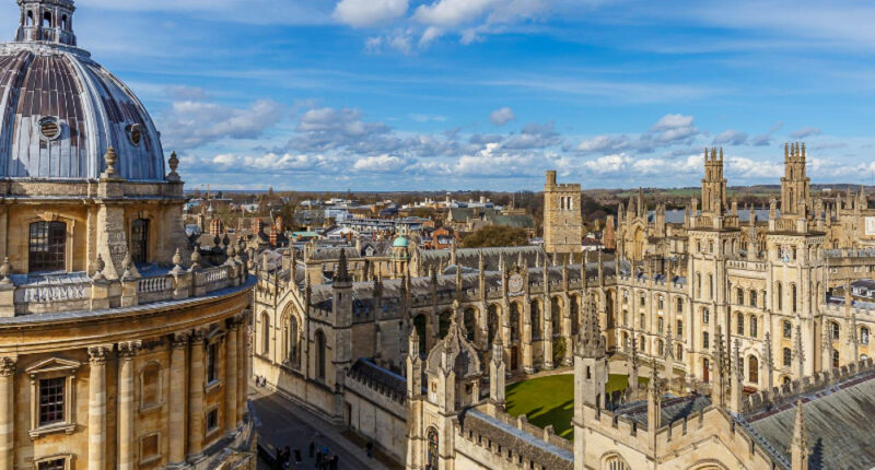 View across the historic city of Oxford