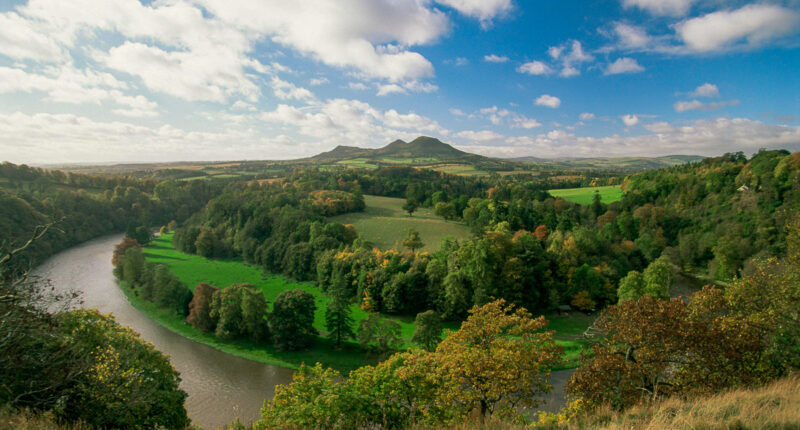 Eildon Hills and River Tweed, Scotland