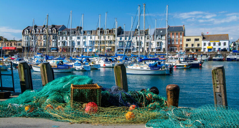 Sailing boats in the harbour of Ilfracombe, Devon