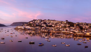 Sunset over Salcombe Bay in Devon