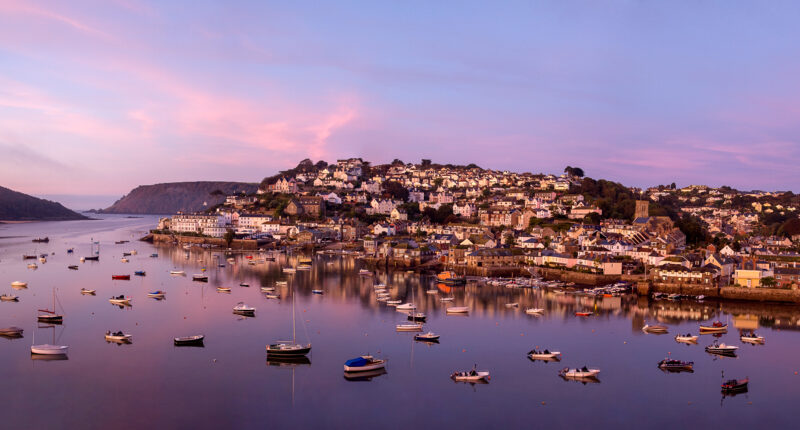 Sunset over Salcombe Bay in Devon