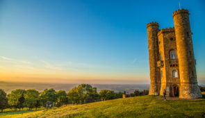 View from Broadway Tower over the Cotswolds landscape