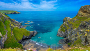 View of the South Devon coast, England, in the summer