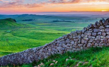 Hadrian's Wall at sunset