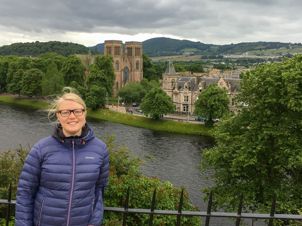 Sine at Inverness Castle by the River Ness in the Scottish Highlands