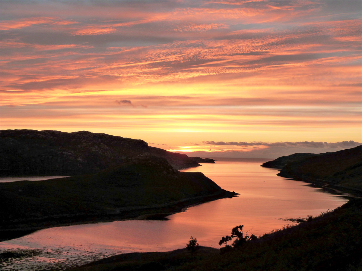 Sunset at Kinlochbervie in Scotland