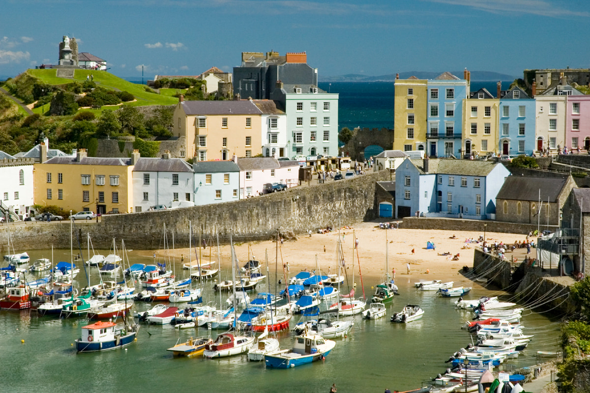 Colourful village of Tenby on the Pembrokeshire Coast