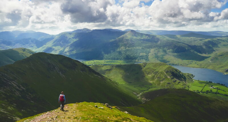 Descending from Grasmoor above Buttermere, Lake District