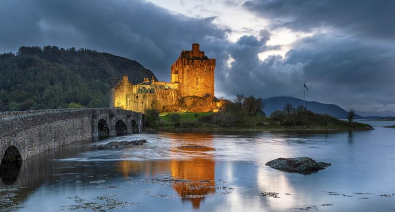 Nighfall over Eilean Donan Castle, Scotland
