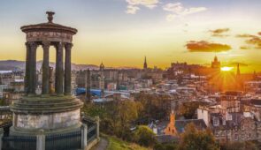 Sunset over Calton Hill, Edinburgh