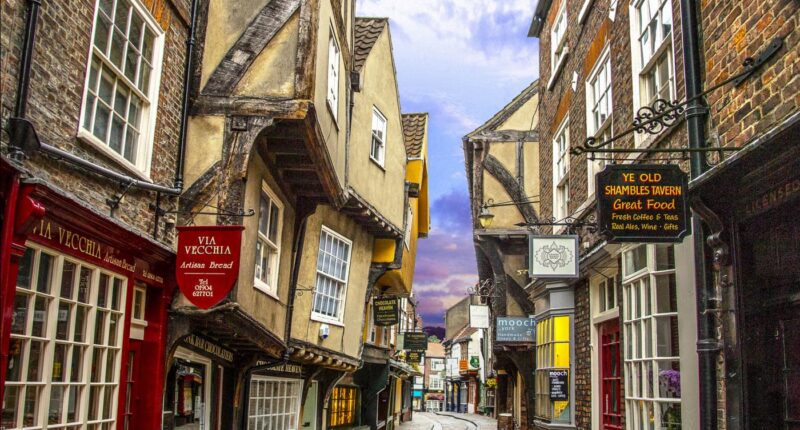 Timber-framed buildings in The Shambles, York