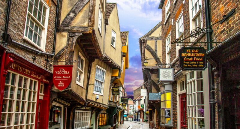 Timber-framed buildings in The Shambles, York (credit - Andrew Pickett, VisitBritain)