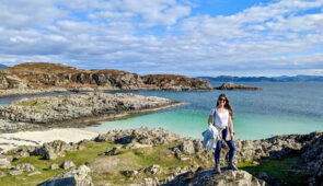 Katia, from the Absolute Escapes team, exploring Arisaig on the West Coast of Scotland (credit - Katia Fernandez Mayo)