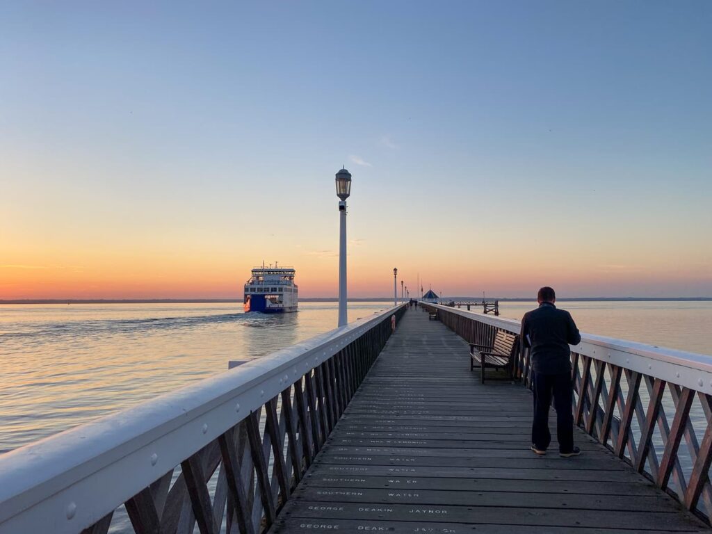 Sunset over Yarmouth Pier on the Isle of Wight