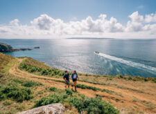 Walking along the coast on Herm Island in Guernsey