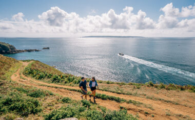 Walking along the coast on Herm Island in Guernsey