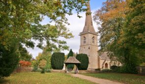 Picturesque church in Lower Slaughter, Cotswolds