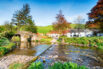 The bridge and ford at the picturesque hamlet of Malmsmead in the Doone Valley directly on the border between Somerset and Devon