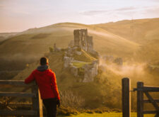 Corfe Castle in Dorset, South West Coast Path.