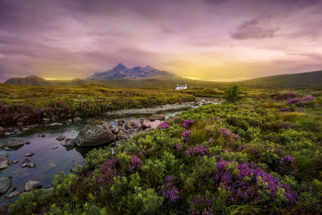 Sunset at Sligachan on Skye, Scotland