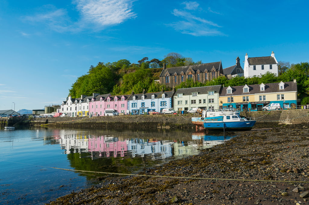 Colourful Portree harbour on the Isle of Skye