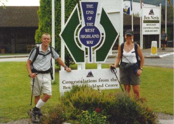 Absolute Escapes founders, Andy & Sheila, at the end of the West Highland Way