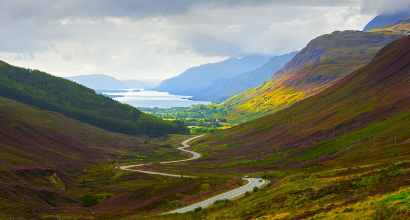Winding road to Ullapool, North West Highlands